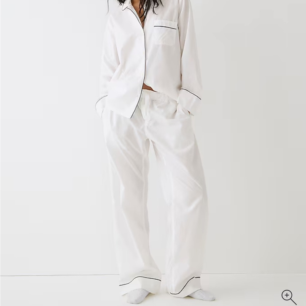 J Crew End on End Cotton Pajama Set White